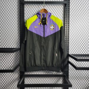 Brazil 2022 Windbreaker Hoodie Jacket Black&lavender