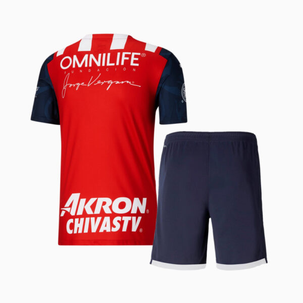 Chivas 2021/22 Home Kids Jersey And Shorts Kit - Image 2