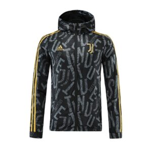 Juventus 2022 Windbreaker Hoodie Jacket Black&gold