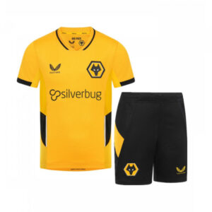 Wolves 2021/22 Home Kids Jersey And Shorts Kit